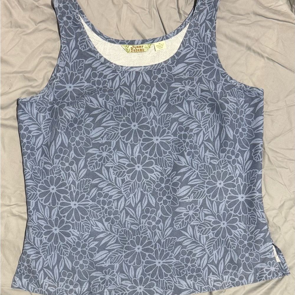 EUC Tommy Bahama 100% Silk Blue Tank Top